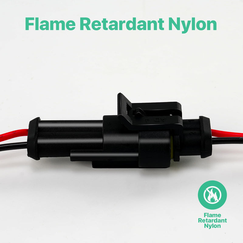 2 Pin Waterproof Electrical Connectors,18 AWG Male and Female Wire Connectors,12v Plug Connector,Suitable for Connecting Weak Current Lines Such As Cars, Motorcycles, and Ships(5 Pack)