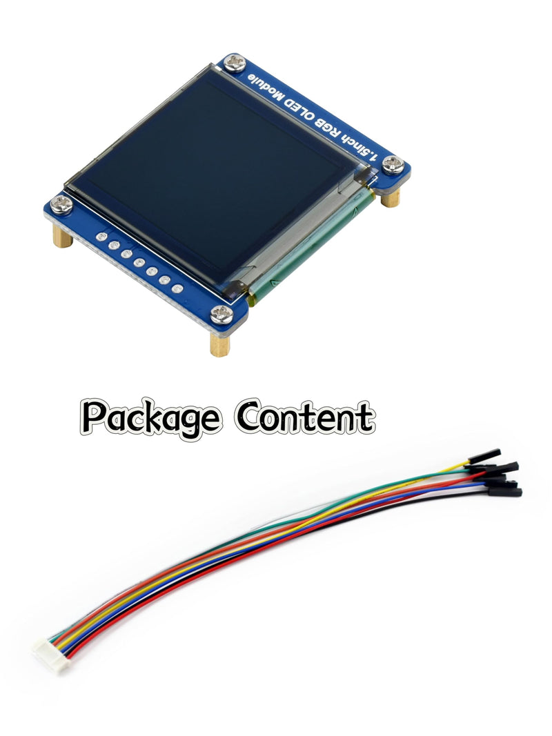 1.5inch RGB OLED Display Module 128×128 Pixels, 65K RGB Display Colors, SPI Interface Compatible with Raspberry Pi 5/ Pi 4B/ Pi 3B+ Pi3B/ Pi Zero/Pi Zero 2W/Arduino/STM32, etc.