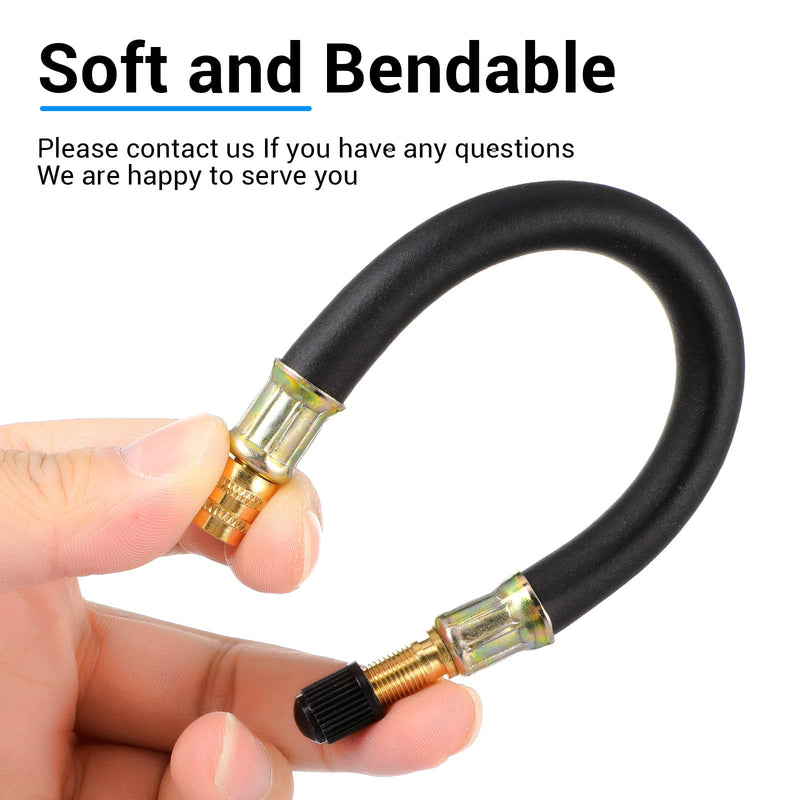 2 Pack Valve Stem Extension 8.25 Inch Flexible Tire Valve Extension Black Valve Stem Extenders Adaptor Compatible for Rv, Stroller Bicycles Motorcycles and Portable Air Compressor 2