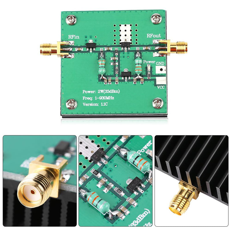 1-930MHz 2W RF power amplifier module FM radio amplifier broadband for FM HF VHF transmission