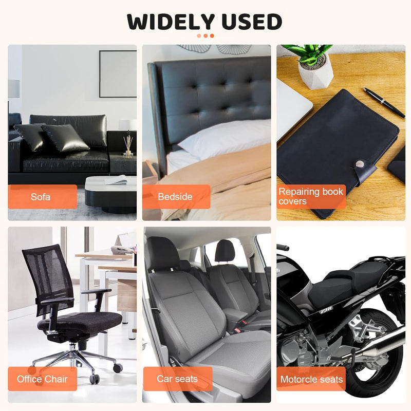 OAZ Self Adhesive Leather Repair Tape, 4X63 inch Leather Repair Patch for Furniture, Leather Repair Kit for Car Seats, Couch, Sofas, Chairs (Black) Black