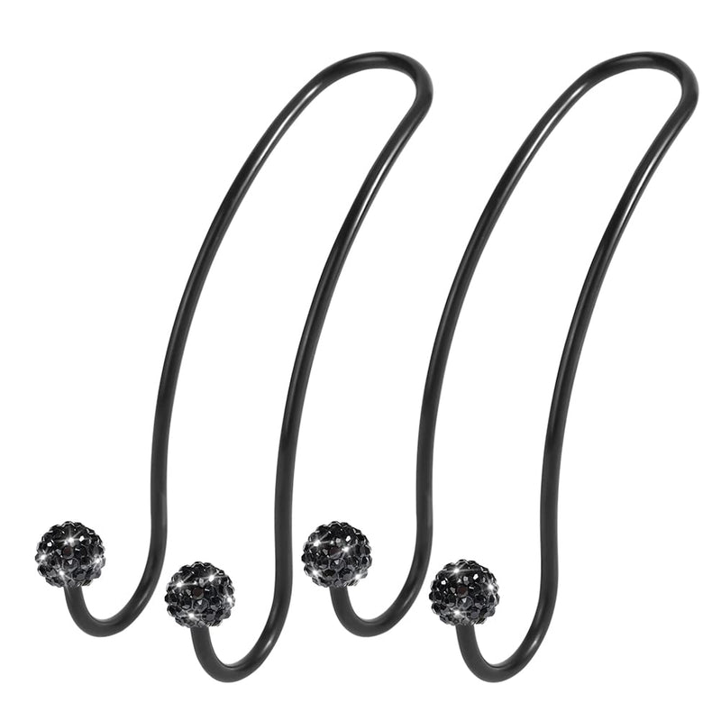 SAVORI Auto Hooks Bling Car Hangers Organizer Seat Headrest Hooks Strong and Durable Backseat Hanger Storage Universal for SUV Truck Vehicle 2 Pack (Black A) Black A
