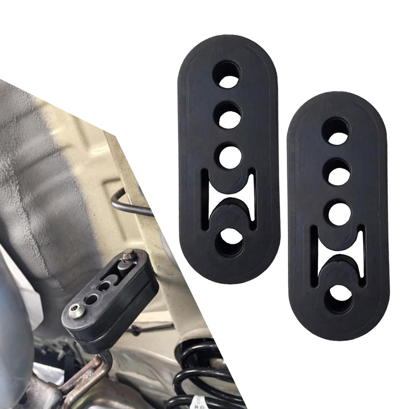 2 PCS Car Exhaust Rubber Hanger, Porous High-density Muffler, Adjustable Exhaust Pipe Support Bracket, Vehicle Mount Bracket Parts, Universal for Most Cars, Trucks (Black) 2 PCS Black
