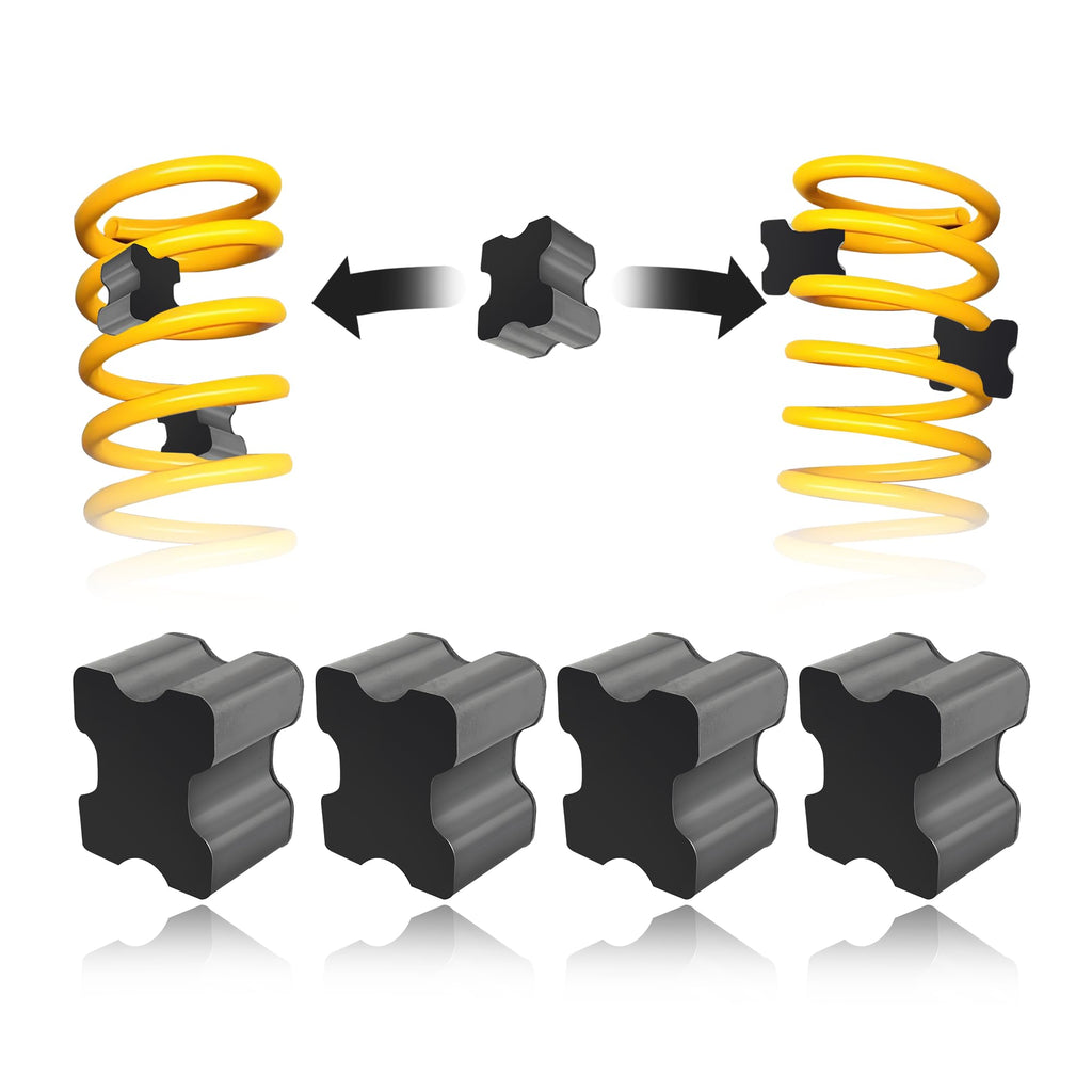 4PCS Rubber Coil Spring Spacers,Heavy Duty Front Coil Spring Booster Kit for 1" to 1.5" Coil Spring Lift,Universal Rubber Lift Blocks Car Accessories for Most Cars Trucks SUVs (4PCS) 4PCS