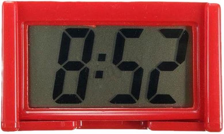 Red Car Dashboard Digital Clock,Vehicle Adhesive Clock with Jumbo LCD Time,Mini Automotive Stick On Watch for Car Truck Dashboard Lighting(ZS381)