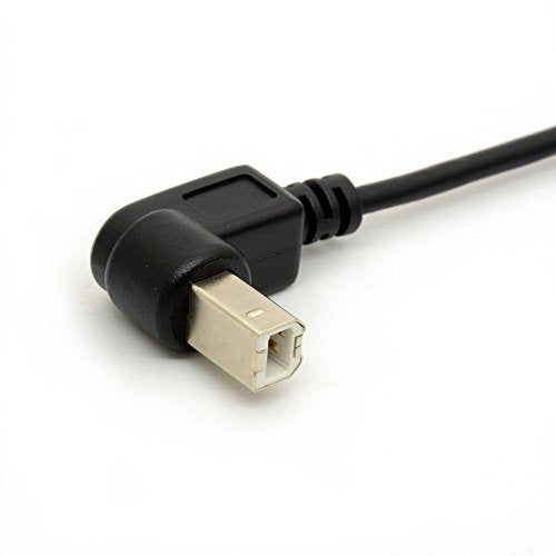 1.5M USB to Printer Adapter Cables 90 Degree USB 2.0 A Male to B Up Angle Plug Converter Lead 480Mbps High Speed Adaptor Scanner Extension Cord (UP)