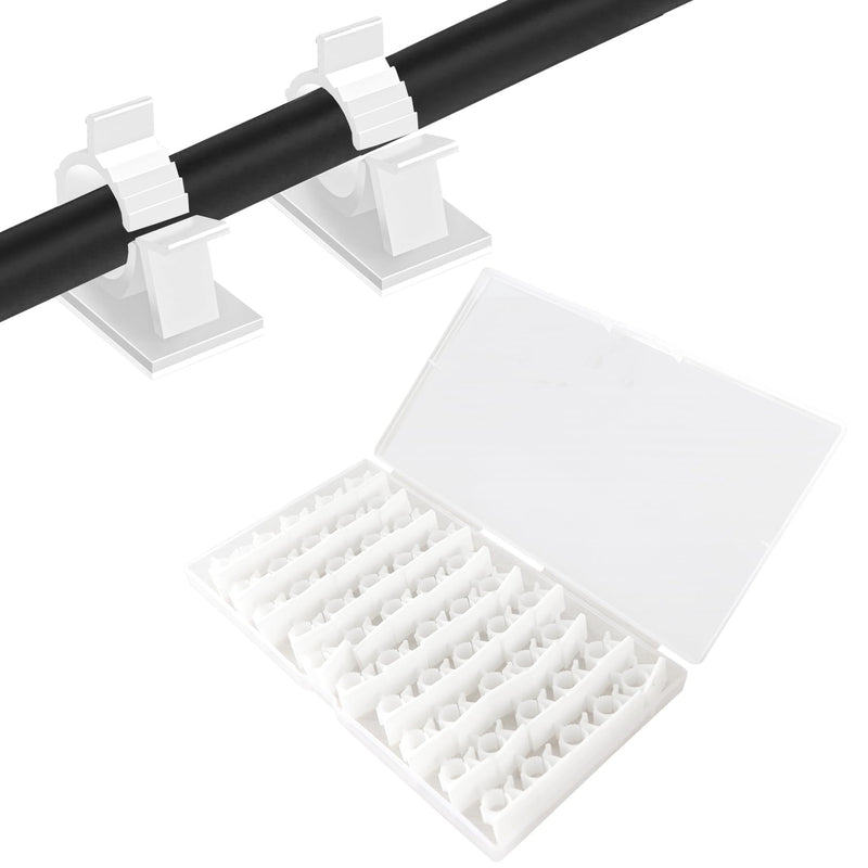 Xuuza 50Pcs Locking Tab Cable Clips, Adhesive Cord Organizer Cable Management Guide for PC Desk Computer Mouse Phone USB Charging Cables Indoor Office Home (White) white