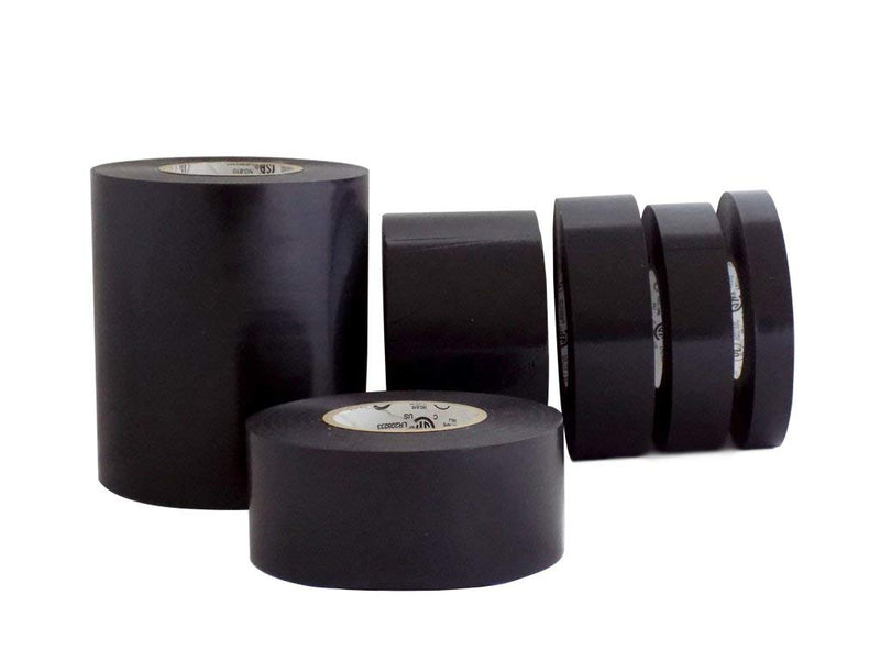 T.R.U. EL7566-AW Professional Grade Rubber Black PVC Electrical Tape, Rated up to 600 Volts and 176 F - UL/CSA/CE Listed Synthetic: 1/2 in. x 66 Ft. (8 Mil) 1/2 in. x 66 ft. (12mm)