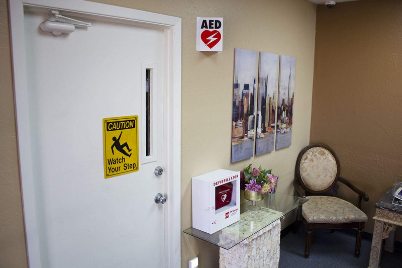 CPR Savers Foldable Panel AED Wall Sign for Business, School, Restaurant, Office or Any Public Place (1) 1