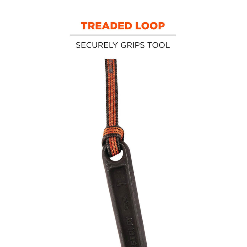 Ergodyne Squids 3100F(x) Tool Lanyard, Shock Absorbing with Self-Locking Carabiner and Loop End, Tool Weight Capacity 10lbs , Standard , Gray