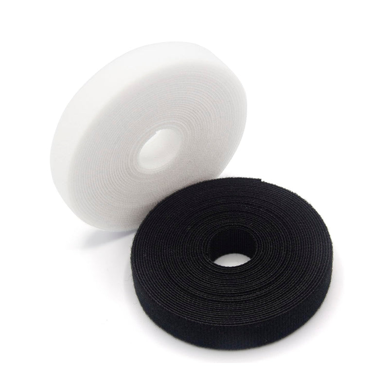 Reusable Fastening Cable Ties Nylon Tape 5 Meter White, 3/5 inch Double Side Hook Roll Hook and Loop Straps, Wires Cords Management Wire Organizer Straps(CTH&L_B50) 5 Meter (White)