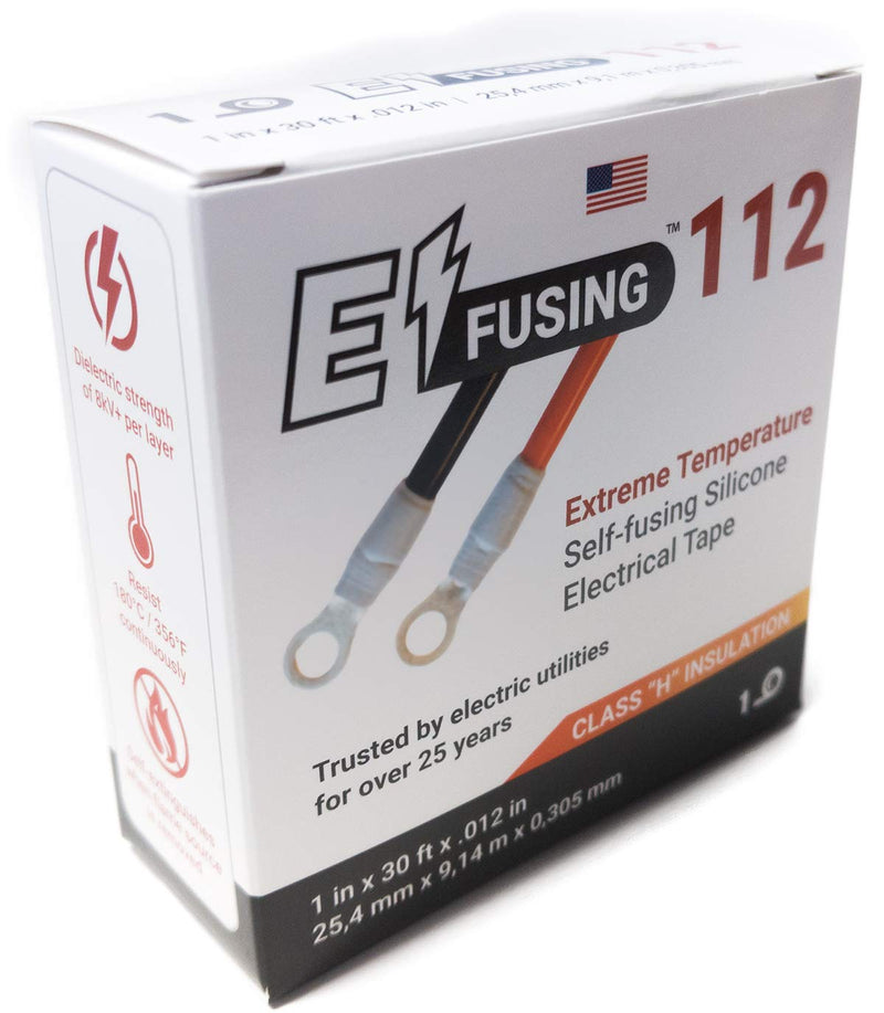 E/FUSING 112 - Flame Resistant High Temperature Silicone Electrical Insulation Tape 1 in x 30 ft