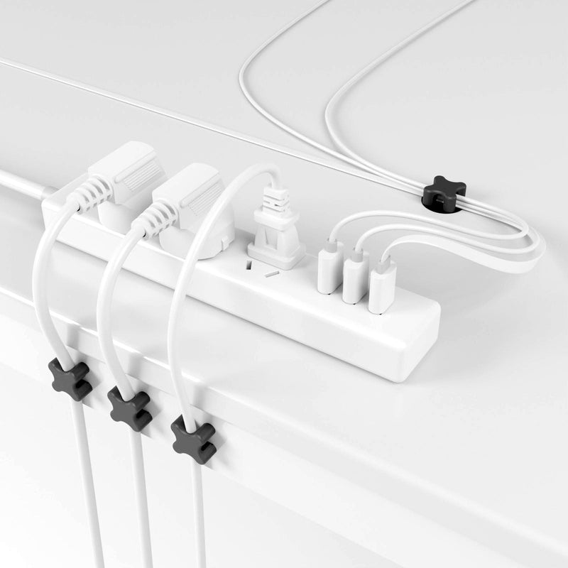 Magnetic Cable Holder Desktop Multipurpose Cord Keeper Cable Organizer Clip Cable Management for Home Office Supplies Wire Organizer (Black 10Pcs) Black 10Pcs