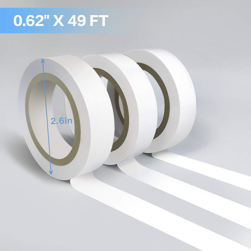 Wapodeai 3PCS White Electrical Tape, Premium White Waterproof Tape, Flame Retardant Indoor Outdoor High Temperature Resistance Electric Tape, 0.62 in X 49 ft