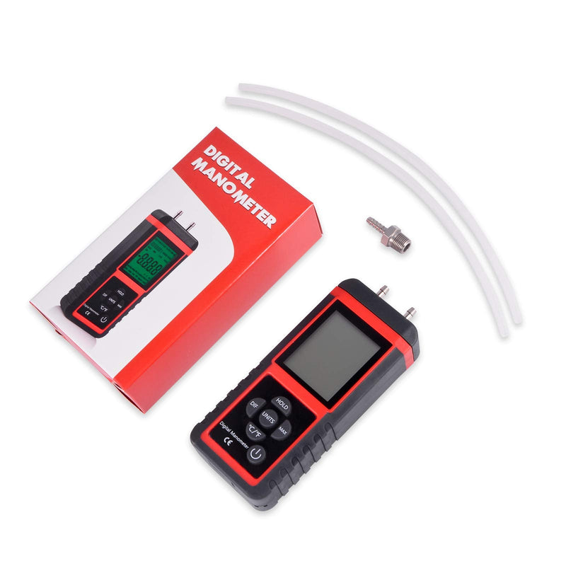 EHDIS Manometer Gas Pressure Tester Digital Air Pressure Meter Differential Pressure Gauge HVAC Gas Pressure Tester
