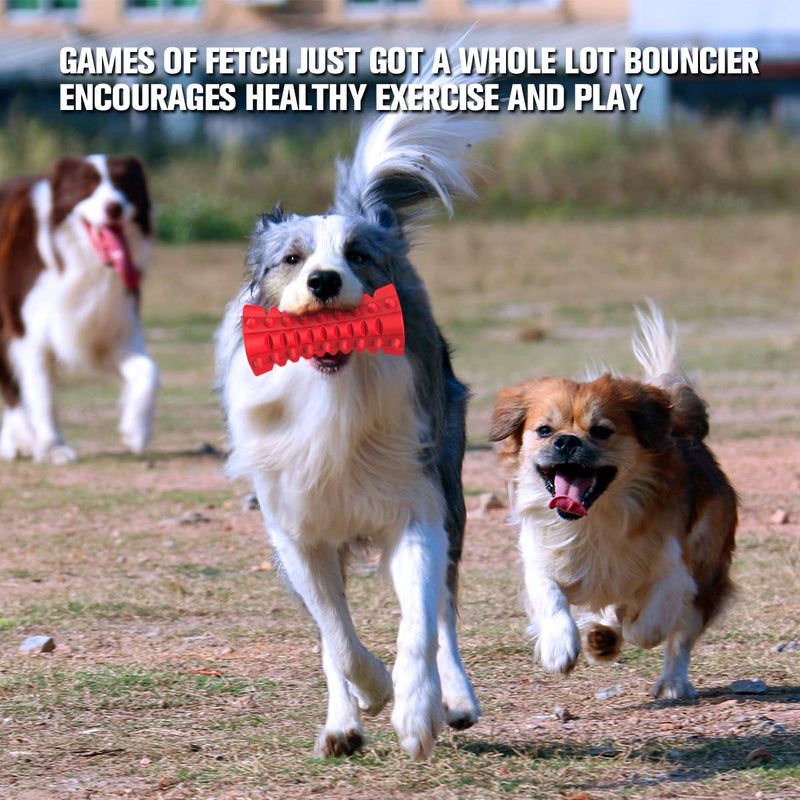 VANFINE Dog Squeaky Toys Almost Indestructible Tough Durable Dog Toys Dog chew Toys for Large Dogs Aggressive chewers Stick Toys Puppy Chew Toys with Non-Toxic Natural Rubber Cube Medium/Large Dog