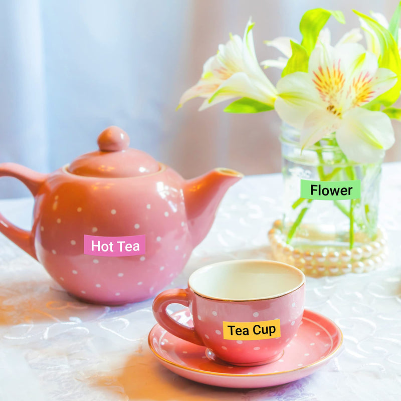 4-Pack 12mm 0.47 Inch P Touch Label Maker Tape TZe-MQP35 TZe-B31 C31 D31 Label Tape, Compatible with Brother P Touch PT-D210 PT-H100 PT-H200 PT-D400, Laminated TZe TZ Tape, Pink/Orange/Yellow/Green