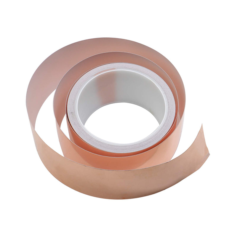 2 Pack Copper Foil Tape 2inch x 33ft, Copper Shielding Tape with Conductive Adhesive for Electrical Repairs,Guitar or EMI Shielding, DIY Decoration,Stained Glass, Grounding,Paper Circuits, BOMEI PACK