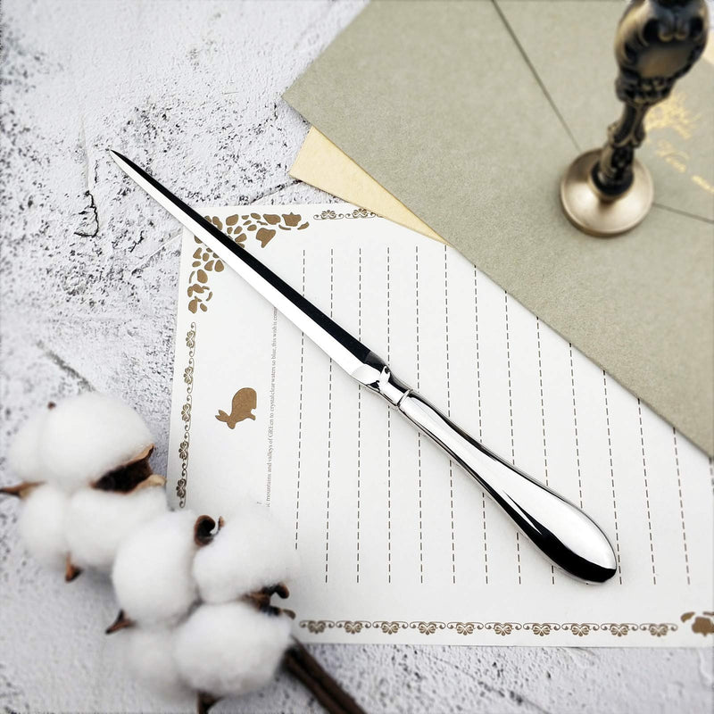 Familion Silvery Letter Opener, Envelope Opener Knife Metal Letter Opening Knife, Paul Revere Paper Cutting Knife, 9 inches (1 Pack) 1 Pack