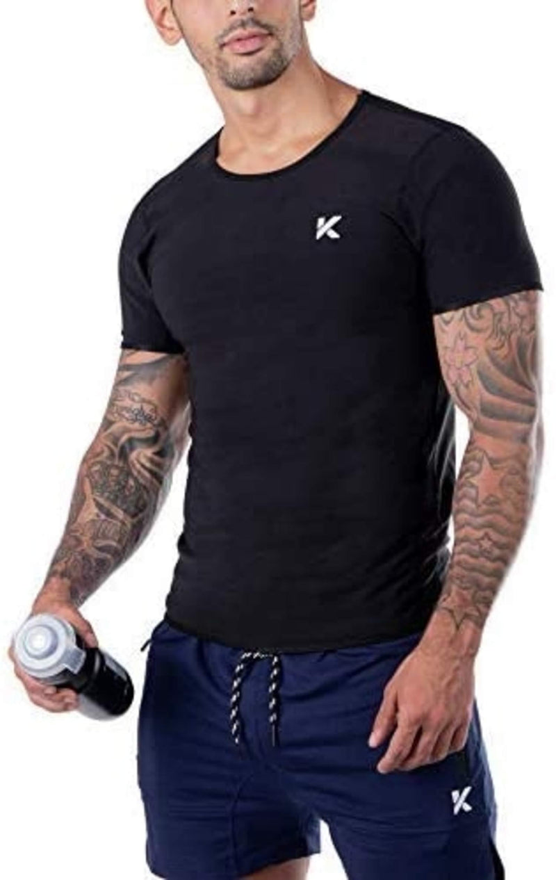 Kewlioo Men's Heat Trapping Shirt - Sweat Body Shaper Vest for Men, Mens Bodysuit Slimmer Saunasuits, Shapewear Compression Top, Gym Belt Exercise Jacket, Versatile and Discreet Small