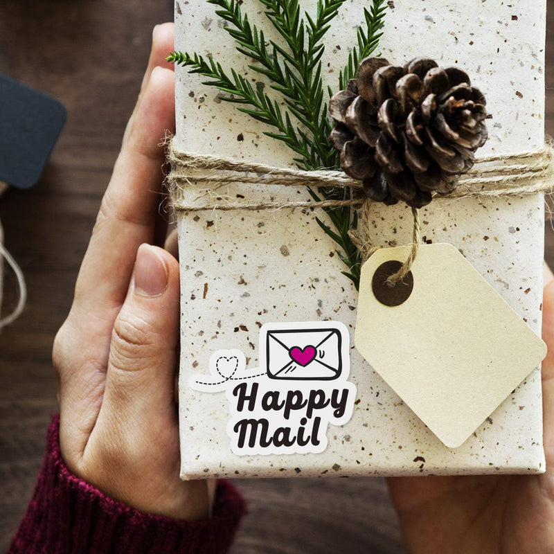 1.5 Inch Happy Mail Stickers, Thank You Sticker, Small Shop Sticker, Small Business, Packaging Sticker, 500PCS