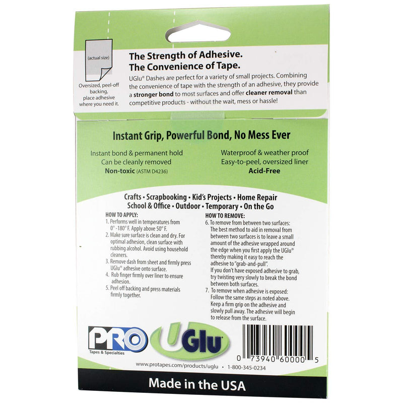 ProTapes 306UGLU600 UGlu Dash Sheets Clear