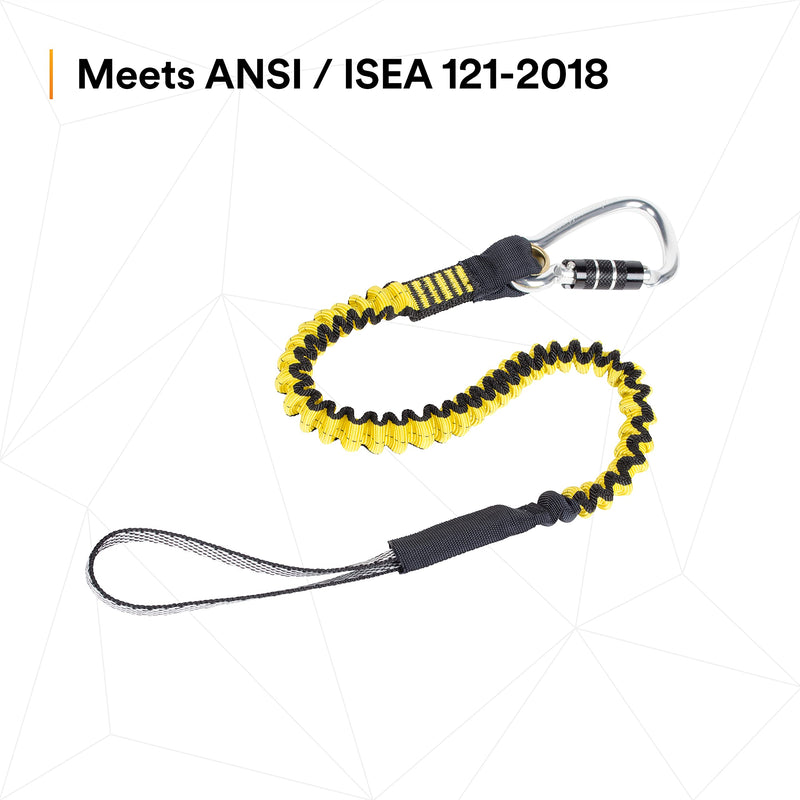 3M DBI-SALA Fall Protection For Tools,1500049,Hook2Loop Medium Duty Bungee Tether,3rd Party Load Rated For Tools Up To 35 lb.s,w/Twist-Lock Carabiner