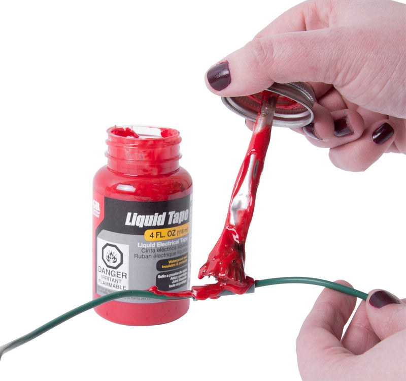 Gardner Bender, Red LTR-400 Liquid Tape, Home/Auto/Marine/Electric Applications, Indoor/Outdoor Use, Brush On, Repair/Seal/Insulate & Protect, 4 Oz Bottle