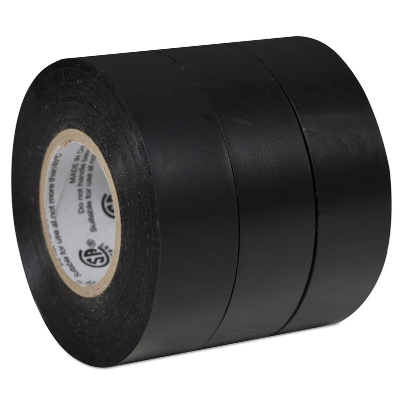 Duck 299004 Pro Electrical Tape 3/4-Inch x 50 ft 1-Inch Core Black 3/Pack