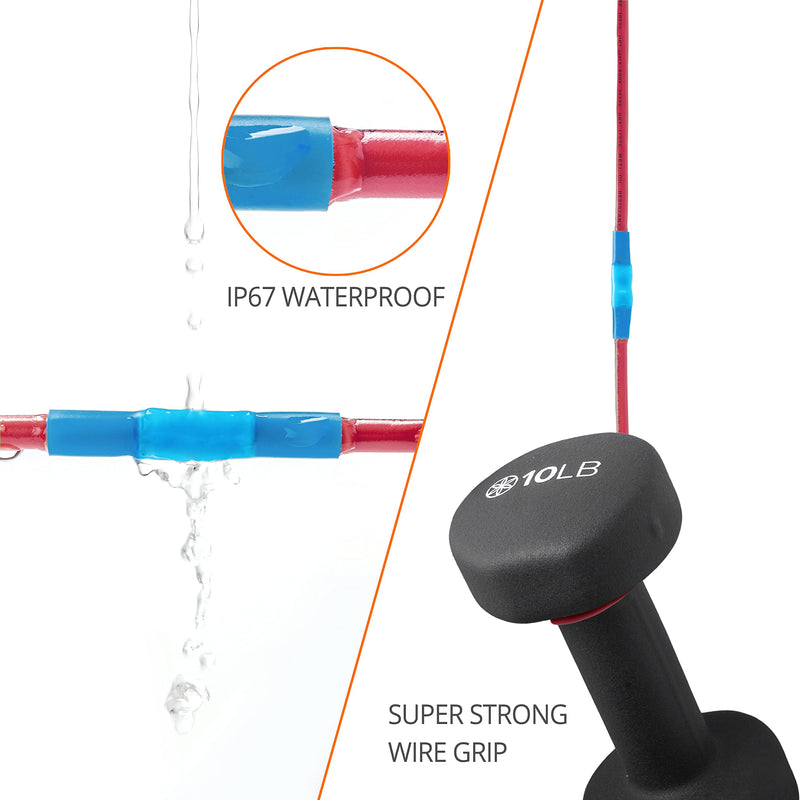 Wirefy 150 PCS Heat Shrink Butt Connectors Blue 16-14 AWG - Marine Grade Butt Connectors - Wire Butt Splice Connectors - Electrical Waterproof Heat Shrink Butts