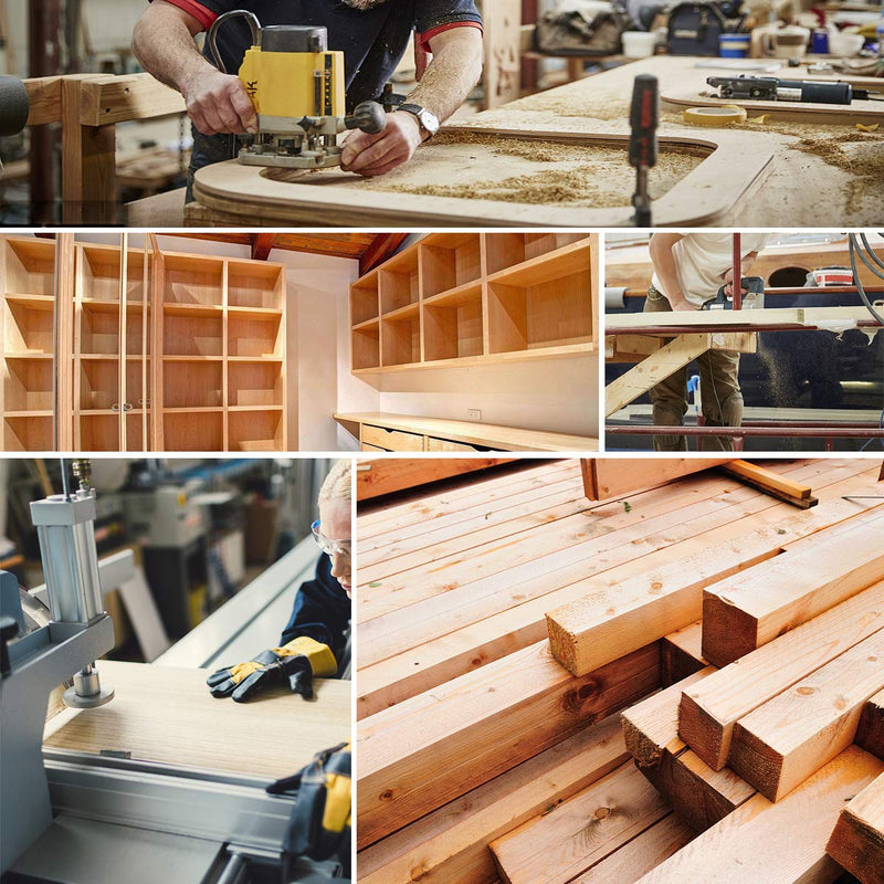 1/2 Inch Shank Round-Over Router Bits Corner Rounding Edge-Forming Roundover Beading Router Bit Set - 1/8" 1/4" 3/16" 7/16" 3/8" 1/2" Radius 6 Pcs by ROOCBIT Corner Round Bit-1/2"Shank-6PCS