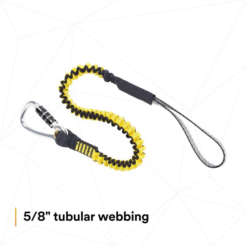 3M DBI-SALA Fall Protection For Tools,1500049,Hook2Loop Medium Duty Bungee Tether,3rd Party Load Rated For Tools Up To 35 lb.s,w/Twist-Lock Carabiner