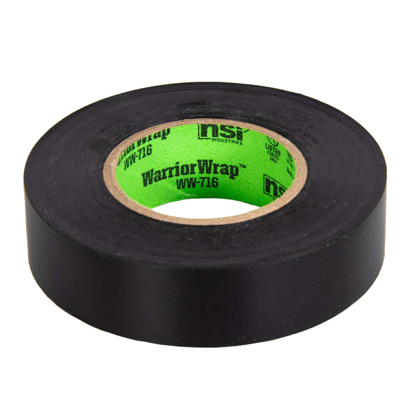 WarriorWrap General 3/4 in. x 60 ft. 7 mil Vinyl Electrical Tape, Black