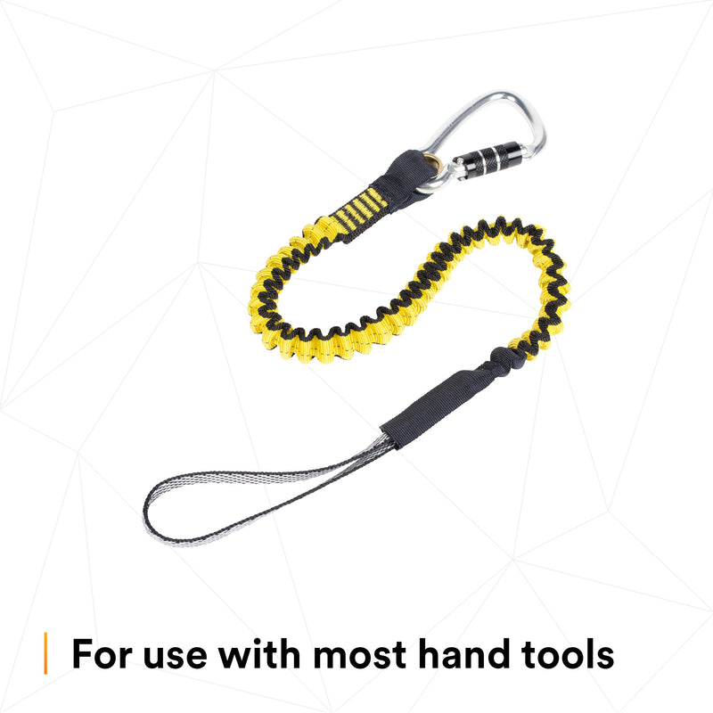 3M DBI-SALA Fall Protection For Tools,1500049,Hook2Loop Medium Duty Bungee Tether,3rd Party Load Rated For Tools Up To 35 lb.s,w/Twist-Lock Carabiner
