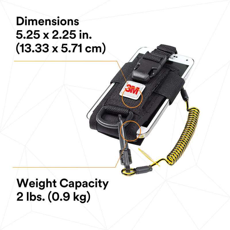 3M DBI-SALA Fall Protection For Tools,1500089,Adj Radio Holster Combo w/Clip2Loop Coil andMicro D-Ring,Size To Any Portable Radio/Small Device,Mount To Harness/Belt