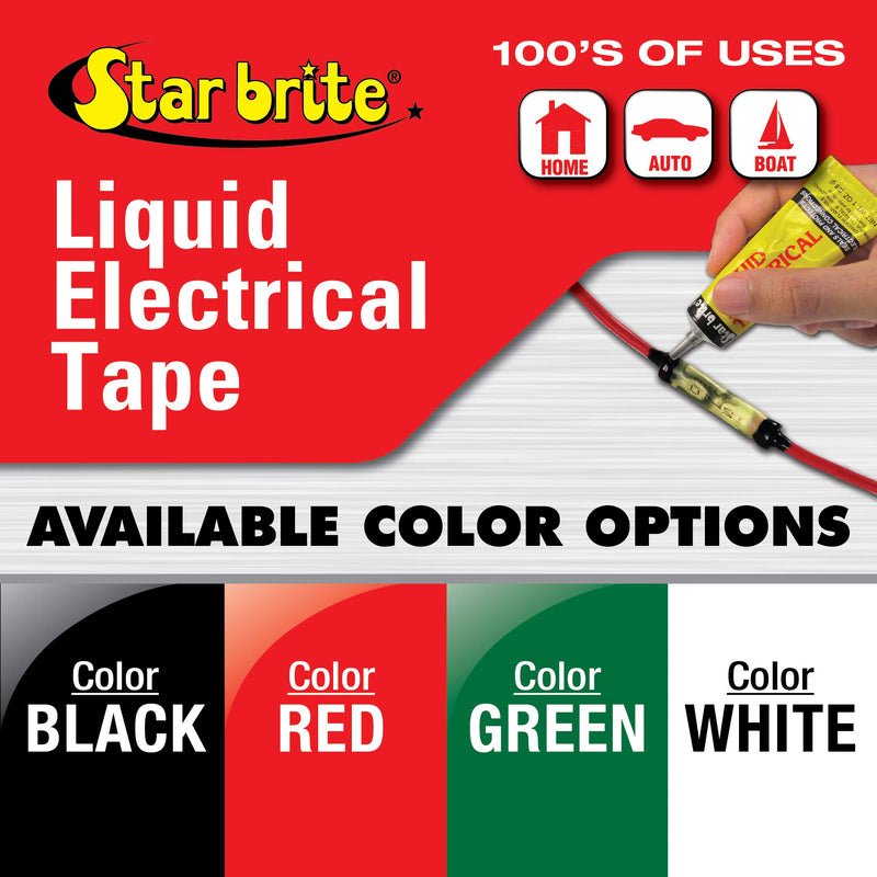 STAR BRITE Liquid Electrical Tape - LET Black 1 oz Tube White 1 Oz