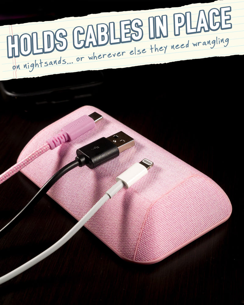 Smartish Magnetic Cord Holder - Bigger Cable Wrangler Organizer with Magnet Clips for Charger Management on Desktop, Nightstand, or Side Table - Holds 6 Cables - I'm Blushing