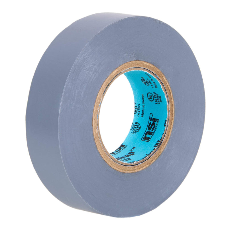 NSi Industries WarriorWrap Select 3/4 in. x 60 ft. 7 mil Vinyl Electrical Tape, Gray (WW-722-GY)