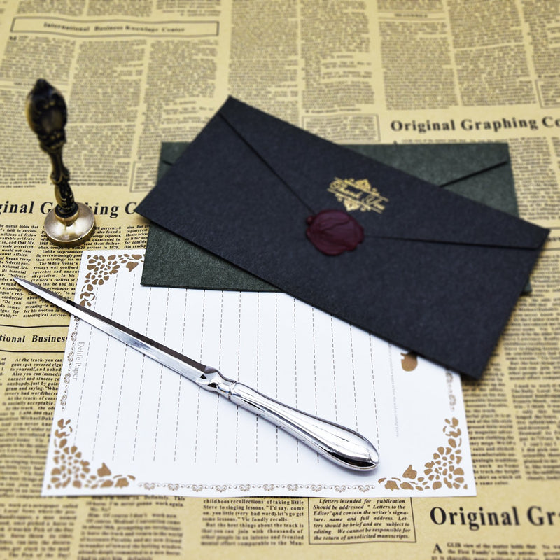 Familion Silvery Letter Opener, Envelope Opener Knife Metal Letter Opening Knife, Paul Revere Paper Cutting Knife, 9 inches (1 Pack) 1 Pack