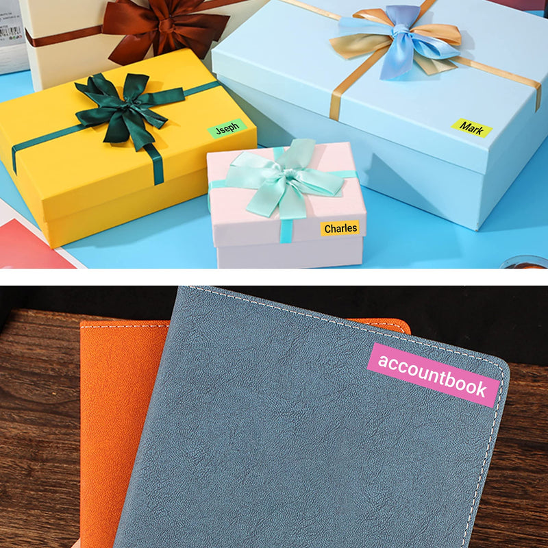 4-Pack 12mm 0.47 Inch P Touch Label Maker Tape TZe-MQP35 TZe-B31 C31 D31 Label Tape, Compatible with Brother P Touch PT-D210 PT-H100 PT-H200 PT-D400, Laminated TZe TZ Tape, Pink/Orange/Yellow/Green