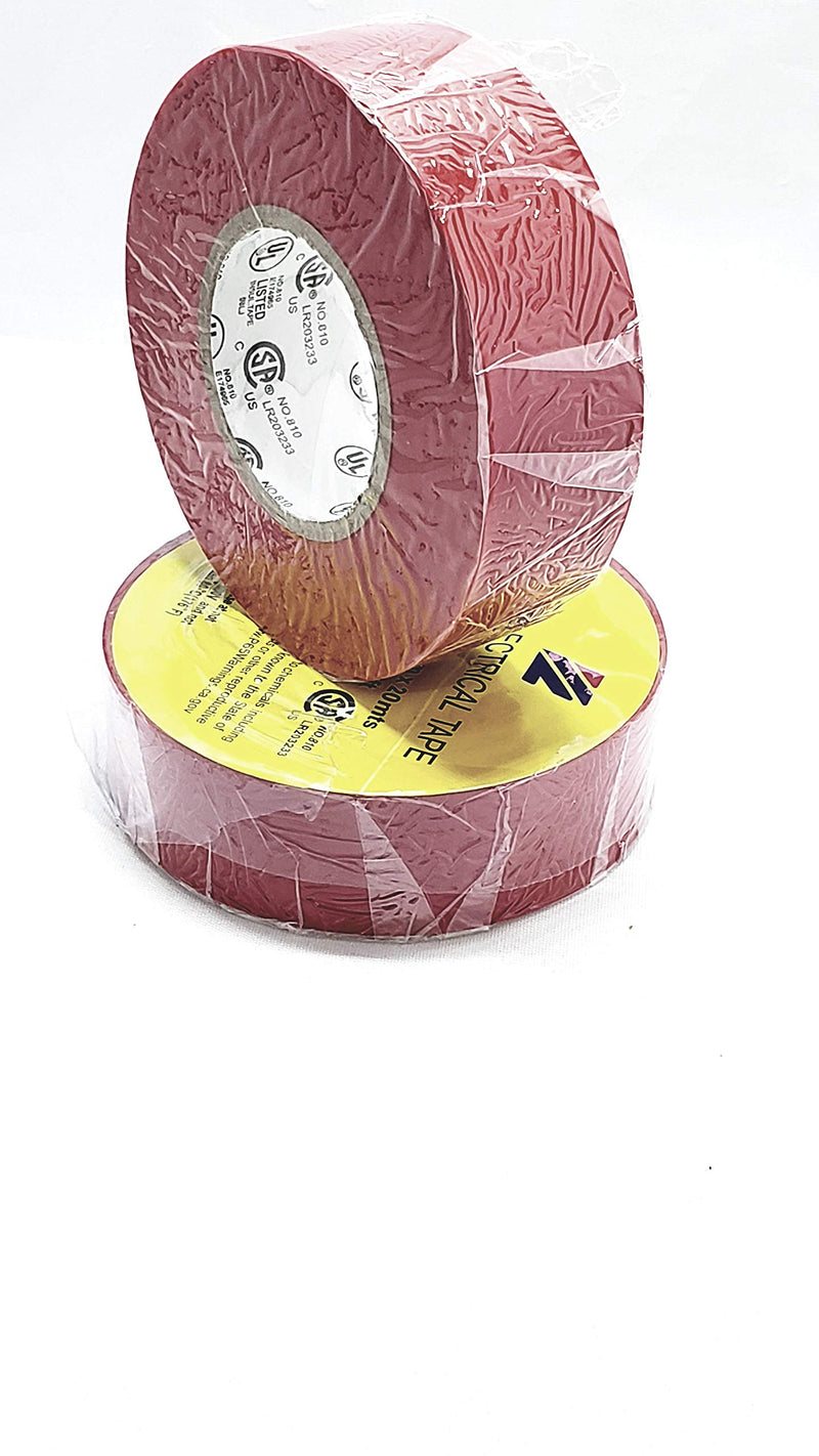 Electrical Tape 1" x 66' Pack of 1 ROLL, RED Flame Retardant