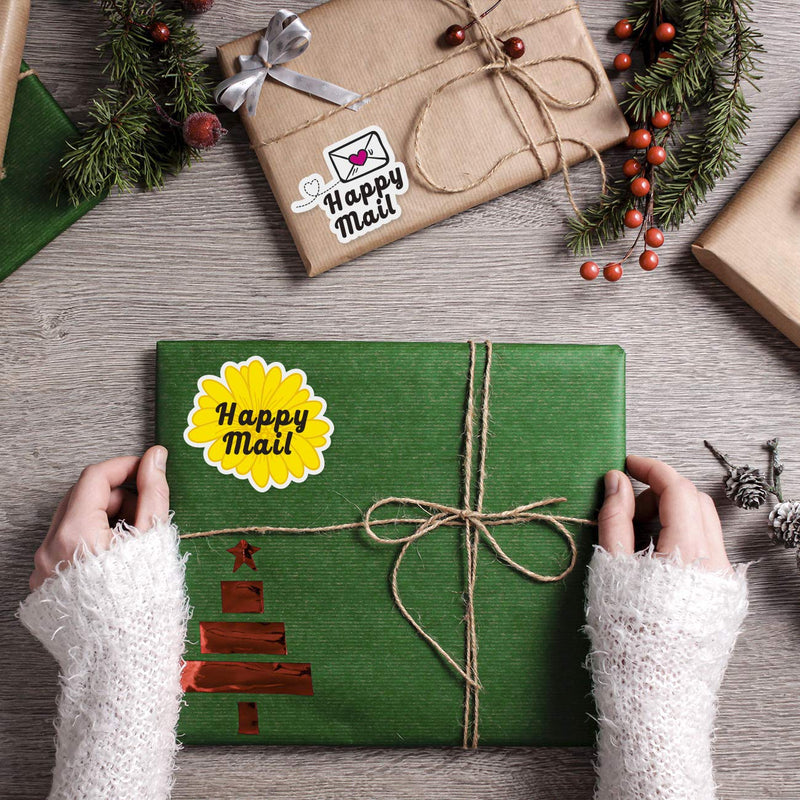 1.5 Inch Happy Mail Stickers, Thank You Sticker, Small Shop Sticker, Small Business, Packaging Sticker, 500PCS