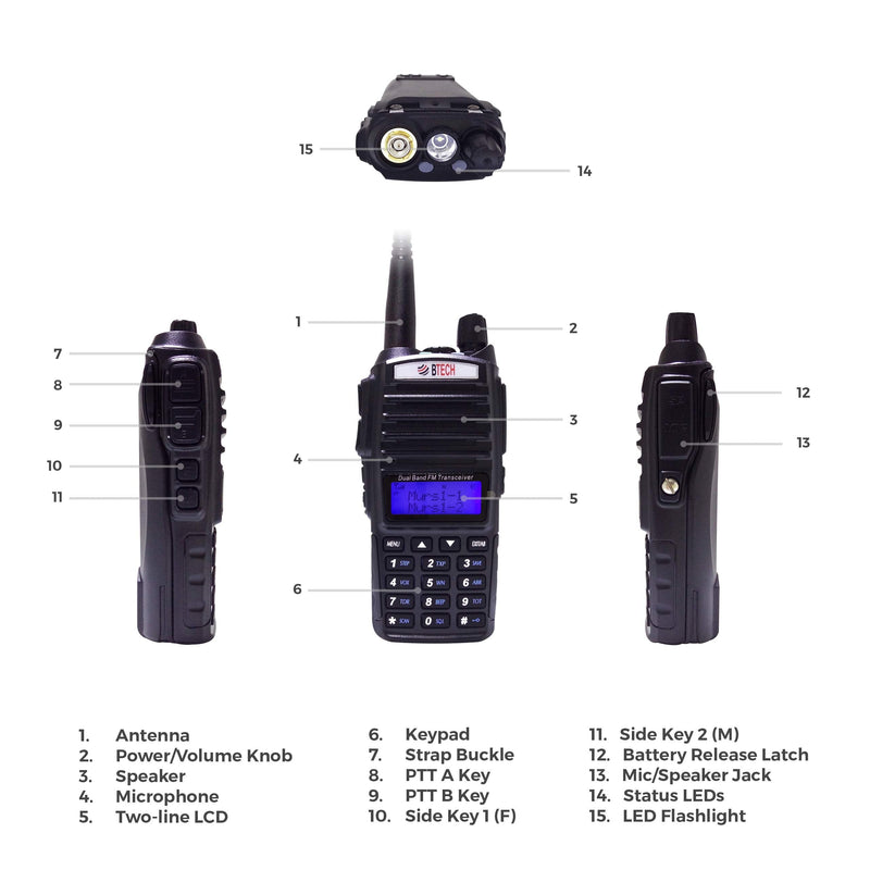 BTECH MURS-V1 MURS Two-Way Radio, License Free Two-Way Radio for Manufacturing, Retail, Personal, and Business