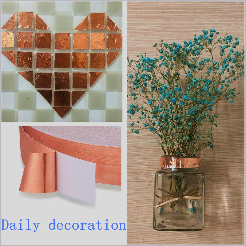 2 Pack Copper Foil Tape 2inch x 33ft, Copper Shielding Tape with Conductive Adhesive for Electrical Repairs,Guitar or EMI Shielding, DIY Decoration,Stained Glass, Grounding,Paper Circuits, BOMEI PACK