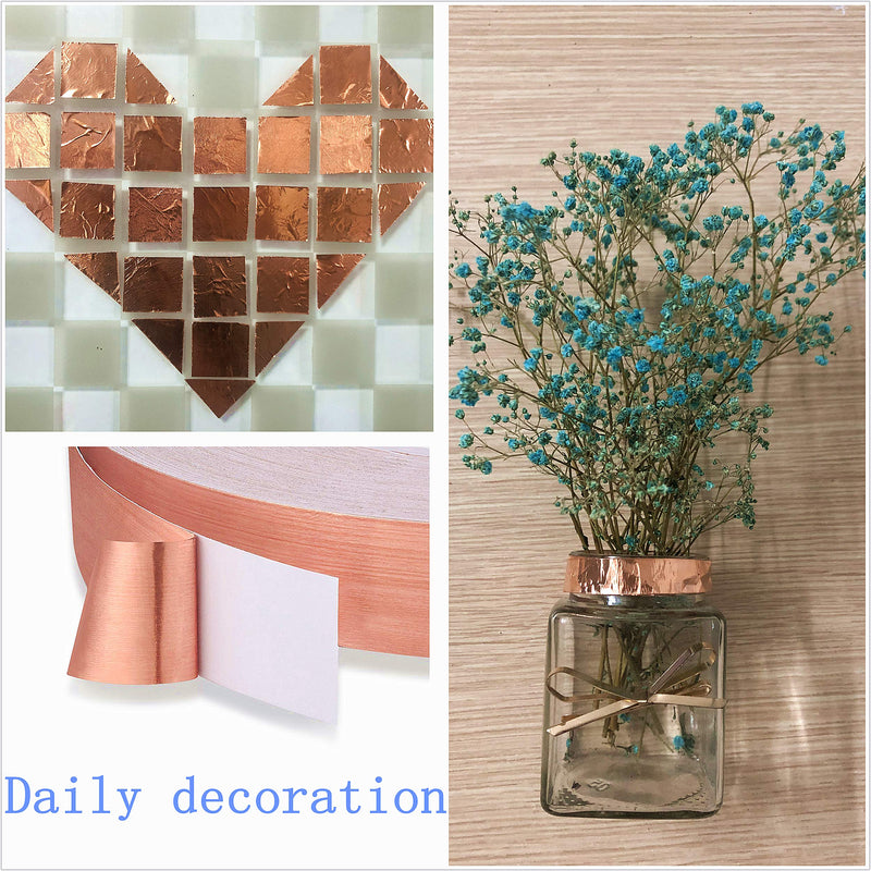 Copper Foil Tape 3 Pack (1inch 1/2inch 1/4inch x 66ft) with Conductive Adhesive for Electrical Repairs,Guitar or EMI Shielding, Stained Glass, Paper Circuits, BOMEI PACK