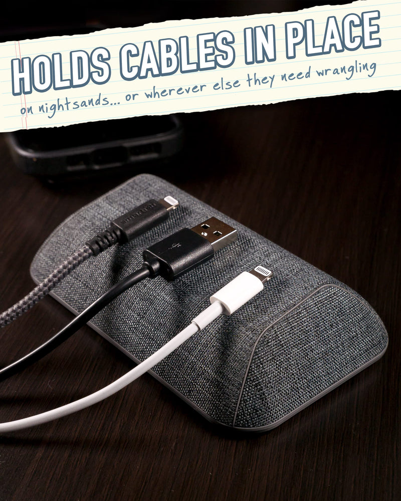 Smartish Magnetic Cord Holder - Bigger Cable Wrangler Organizer with Magnet Clips for Charger Management on Desktop, Nightstand, or Side Table - Holds 6 Cables - No. 2 Pencil Gray