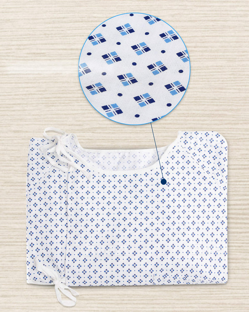 New Unisex Patient Gown - Premium Cotton Blend - Soft and Comfortable Fabric - Back Front Tie - Fit Easily Up to 2XL Size - Multipurpose Hospital Gown for Men and Women - Reusable and Washable -2 Pack 2