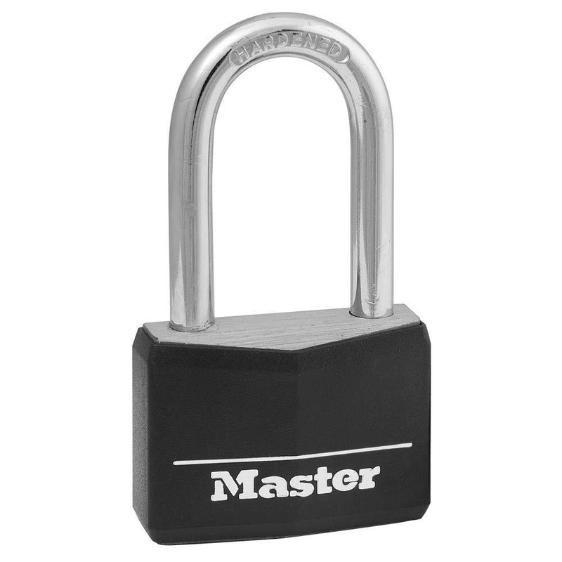 Master Lock 141DLF Covered Aluminum Padlock with Key, Black 1 Pack