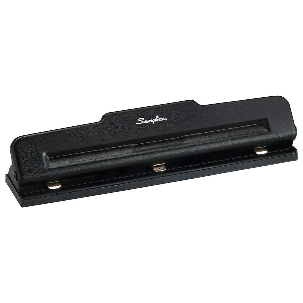 Swingline 2-3 Hole Punch, Semi-Adjustable, Light Duty Hole Puncher, 10 Sheet Punch Capacity, Black (74015)