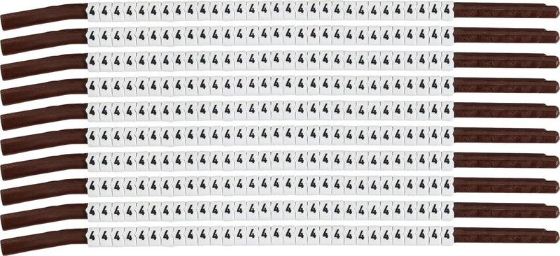 SCN15-4 Black on White, Wire Marker Clip Sleeves (50 Clips)
